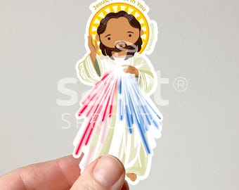Divine Mercy of Jesus Sticker | Divine Mercy Sticker | Jesus, I Trust in You | Sacred Heart Devotion | Catholic Faith | Divine Mercy Sunday