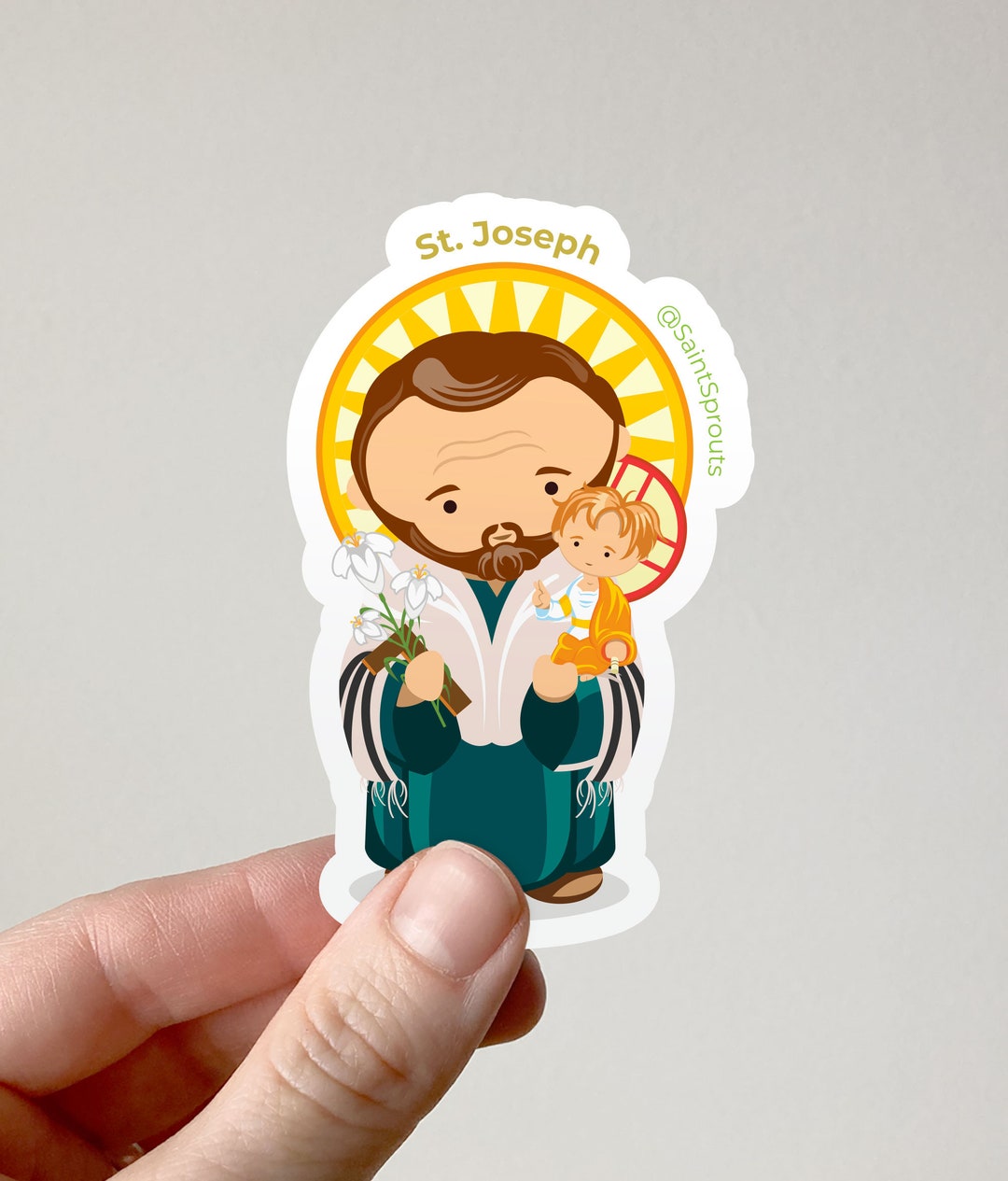 St. Joseph Sticker | Catholic Saint of Fathers, Workers & the Church ...