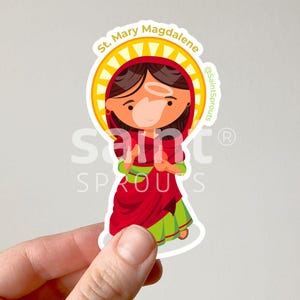 St. Mary Magdalene Sticker – Catholic Saint Sticker| Patron of Converts & Repentant Sinners | Female Saint | God's Mercy | Catholic Gift