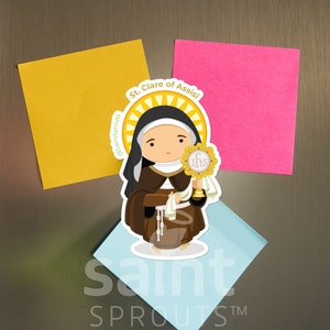 St. Clare of Assisi Magnet | Catholic Saint of Simplicity | Founder of Poor Clares | Eucharistic Devotion | Religious Gift | Italian Saint