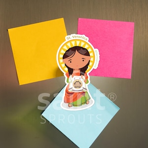 St. Veronica Magnet | Catholic Saint of Mercy and Compassion | Patron of Photographers & Laundry Workers | Catholic Gift | Faith and Mercy
