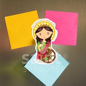 St. Catherine of Alexandria Magnet| Patron of Students & Philosophers | Catholic Martyr Saint | Catholic Gift | Female Saint Magnet |