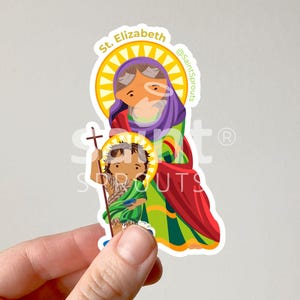 St. Elizabeth Sticker | Catholic Sticker | Patron Saint of Mothers, Pregnancy, and Trust in God | Female Saint Sticker