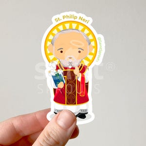 St. Philip Neri Catholic Sticker | Apostle of Rome | Patron of Joy | Founder of the Oratory | Catholic Religious Gift | Male Saint