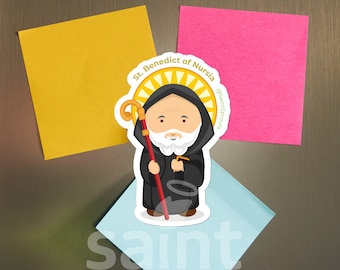 St. Benedict Magnet | Catholic Saint of Monks and Spiritual Discipline | Patron Against Poison and Witchcraft | Monastic Life Gift