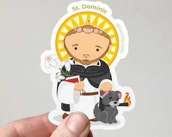 St. Dominic Sticker | Dominican Order Founder | Rosary Promoter | Patron of Preachers | Catholic Religious Gift | Spanish Saint | Male Saint