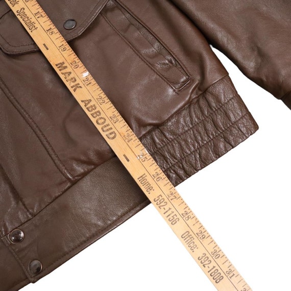 Tailwinds Brown Leather Bomber Jacket - image 4