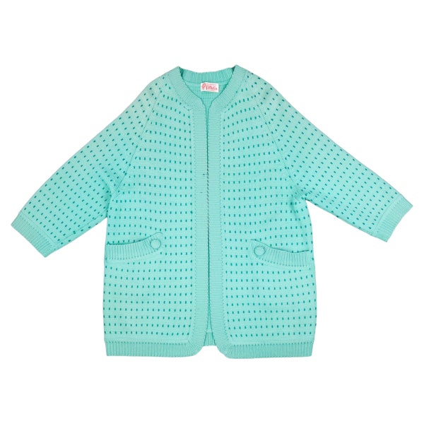 1960’s Wool Cardigan Coltalia Imports Detailed Mint Green