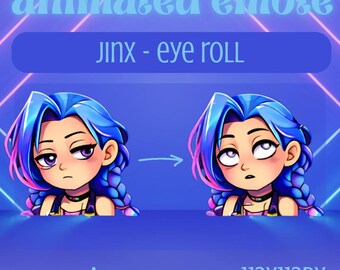 Animated Jinx Eye Roll Emote | Chibi Pink Glow Twitch Animation (Digital Download)