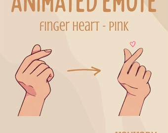 Animated Finger Heart Emote | Pink Loop Animation (Digital Download)
