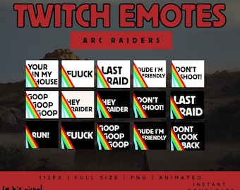 Arc Raiders Twitch Emotes | Animated Word Emotes Pack (Instant Download)