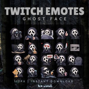 Ghost Face Twitch Emotes Pack | Horror Stream Reactions (Digital Download)