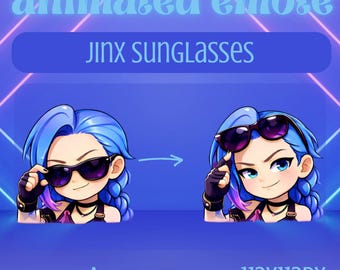 Animated Jinx Sunglasses Emote | Chibi Pink Glow Twitch Animation (Digital Download)