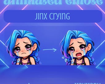 Animated Jinx Crying Emote | Chibi Pink Glow Twitch Animation (Digital Download)