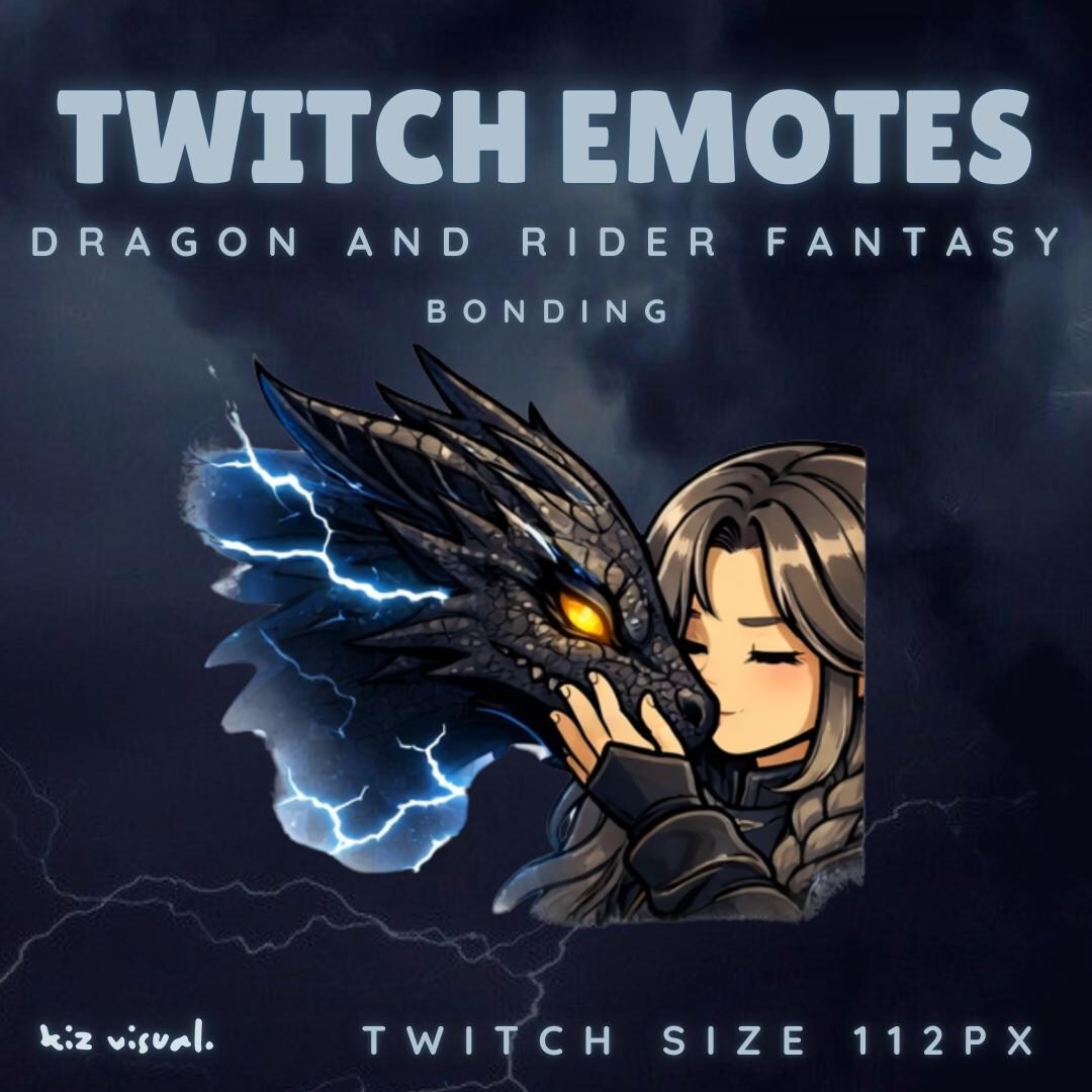 Fantasy Dragon Rider Twitch Emote | Lightning Wielder Streamer (digital ...