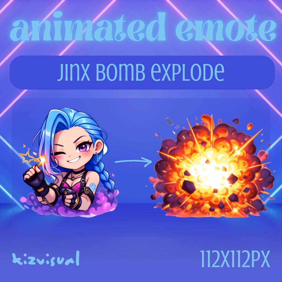 Animated Jinx Bomb Explosion Emote | Twitch Animated Emote | Boom ...