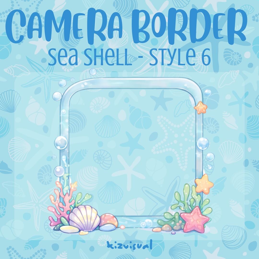 Ocean Sea Shell Webcam Bordüre Overlay - Pastel Stream Rahmen (PNG ...