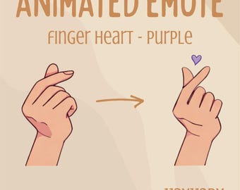 Animated Finger Heart Emote | Purple Streamer Animation (GIF Download)