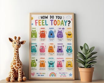 Monster Feelings Poster | Kids Learning Educational Print (Digital Download)