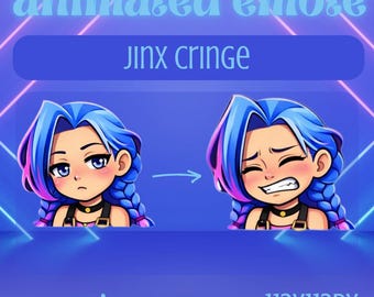 Animated Jinx Cringe Emote | Chibi Pink Glow Twitch Animation (Digital Download)