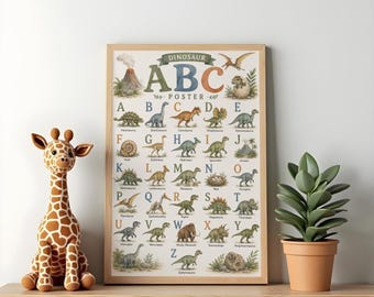 Dinosaur ABC Poster | Educational Alphabet Wall Art (Digital Download)
