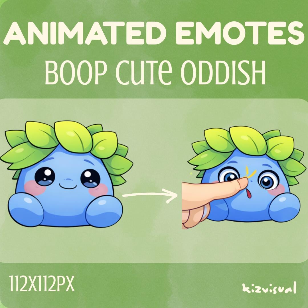 Animated Boop Emote | Oddish Twitch Emote | Kawaii Discord Emoji ...