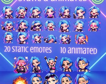 Twitch Emote Bundle | 20 Static, 10 Animated Emotes (Digital Download)