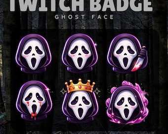 Horror Mask Twitch Sub Badges | Horror Streamer Emotes (Digital Download)