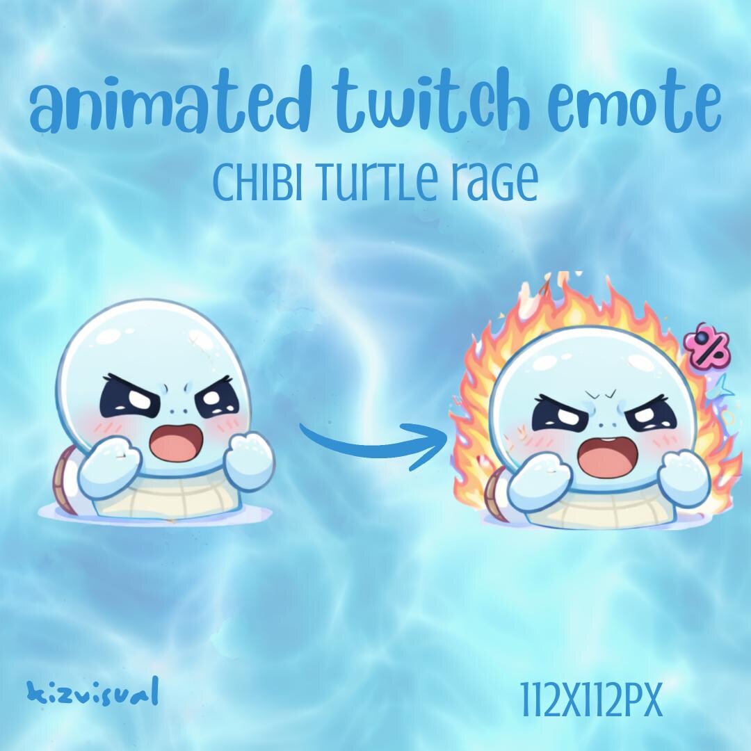 Animated Turtle Twitch Emote | Chibi Rage (digital Download) - Etsy
