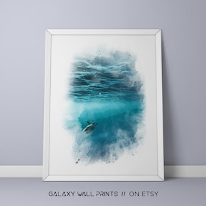 Sea Turtle Watercolour, Large Animal Prints, Animal Wall Art, Large Abstract Decor, Sea Animals, Ocean Printable Digital Download