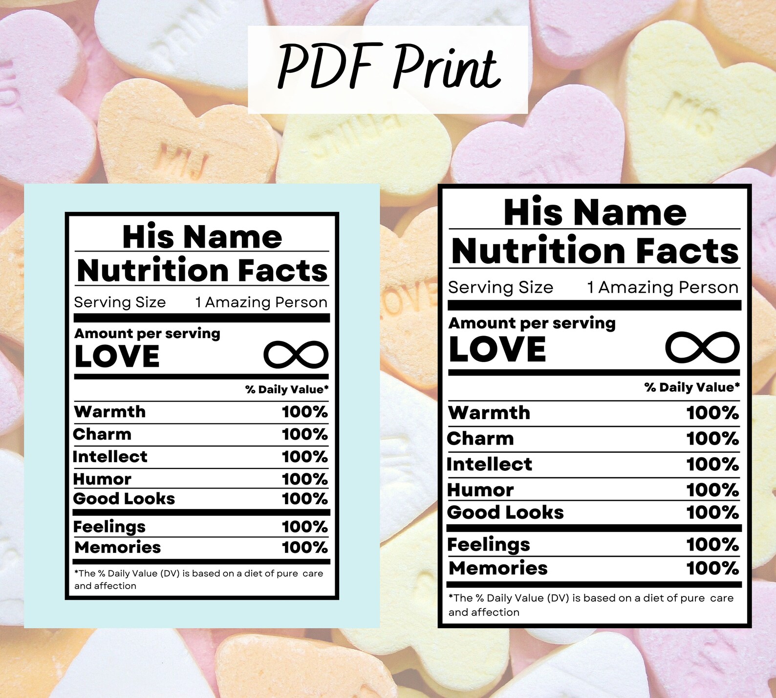 Boyfriend Nutrition Facts Custom Nutrition Facts SVG, PNG & PDF