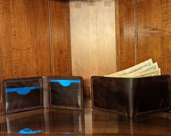 Handmade Leather Wallet, Dark Brown Veg Tan Bifold, Full Grain Leather Wallet, Classic Men’s Wallet, Everyday Carry Gift for Him