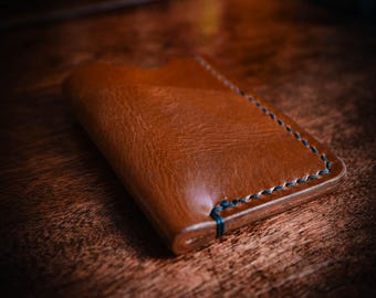 Slim Full Grain Leather Card Holder, Minimalist Front Pocket Wallet