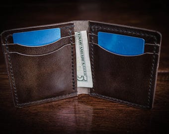 Full Grain Leather Minimalist Card Wallet – Slim Handcrafted EDC Wallet,Leather Card Holder, Men’s & Women’s Everyday Carry Gift