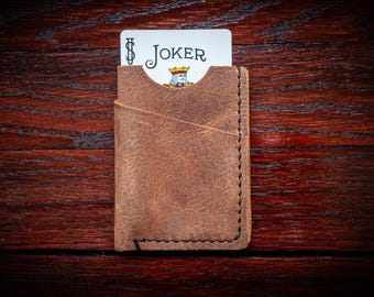 Minimalist Leather Wallet, Slim Front Pocket Wallet, Handmade Card Holder, Full Grain Leather Wallet, EDC Wallet, Gift for Him