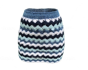 PATRÓN DE GANCHILLO: Patrón de minifalda Crown para mujer/ Cintura elástica/ Fácil para principiantes/ Incluye tallas XS-6X/ Descarga instantánea