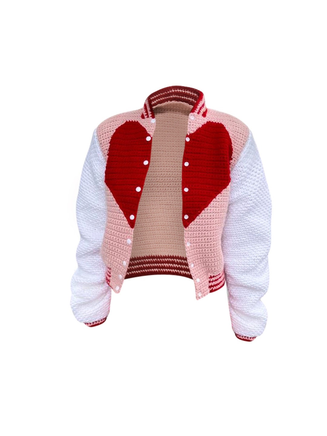 CROCHET PATTERN: Sweetheart Varsity Cute Valentine Heart 