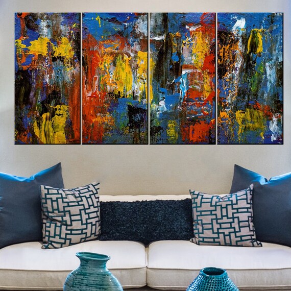 Colorful Wall Art Abstract Wall Decor Colorful Artwork Etsy