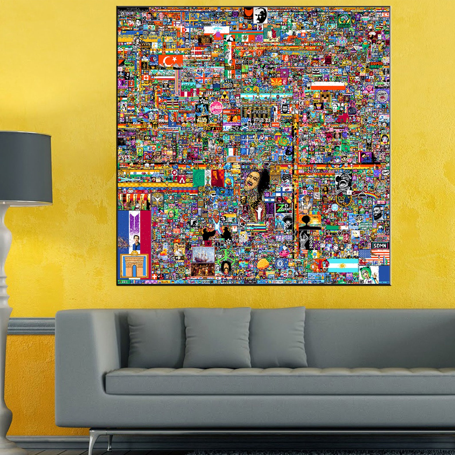 R/place reddit 2022 Final Image Canvas Reddit Wall Art Etsy