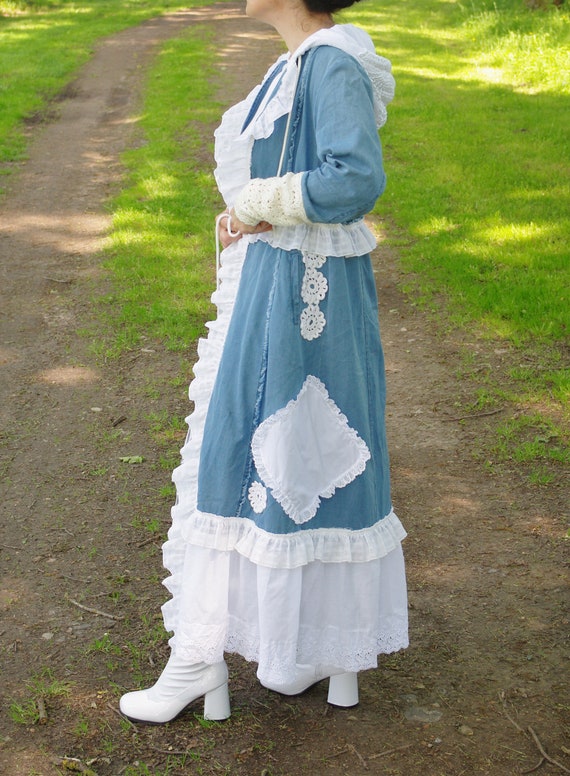 Denim Boho romantic Patchwork coat/Patchwork long… - image 4