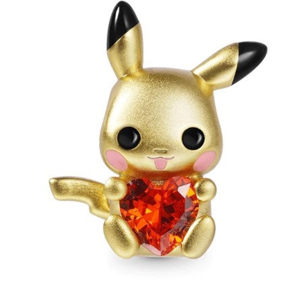 Charms Anhänger kompatibel für Pandora 925 Sterling  verschiedene Modelle Pikachu mit Stein, Pikachu