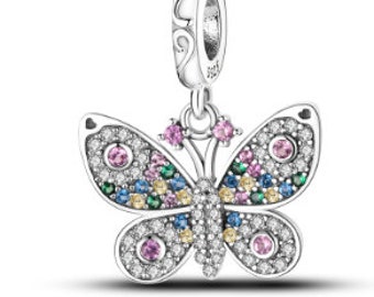 Charms Anhänger Charm kompatibel für Pandora 925 Sterling Silber Schmetterling
