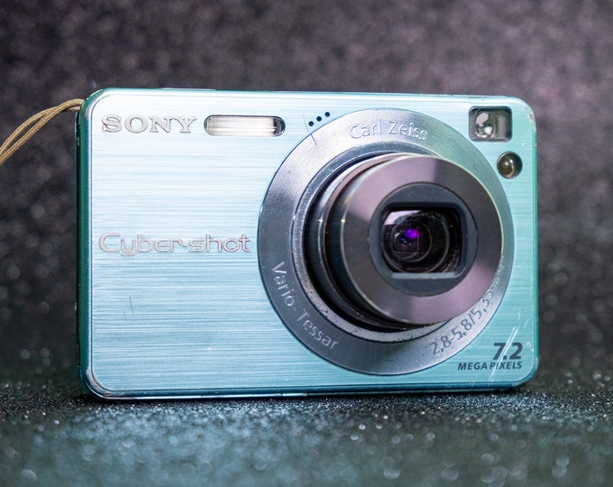 Featured listing image: Sony Cyber-Shot DSC-W120 - Y2k Digicam - 7.2 mp - Blue - Fully Working - Charger & Gift Included - Express Shipping