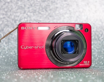 Sony CYBER-SHOT DSC-W170 - Appareil photo numérique 2000 ans - 10,1 millions de pixels - Rouge - Testé / Fonctionne