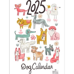 2025 Dog Calendar | Illustrated Dog Breeds: Bulldog, Poodle, Dachshund, Pug,Chihuahua & More | Whimsical Cartoon Dog Art