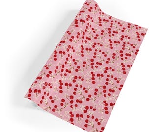 Papel de regalo de cerezas Coquette - Papel de regalo de cumpleaños rosa