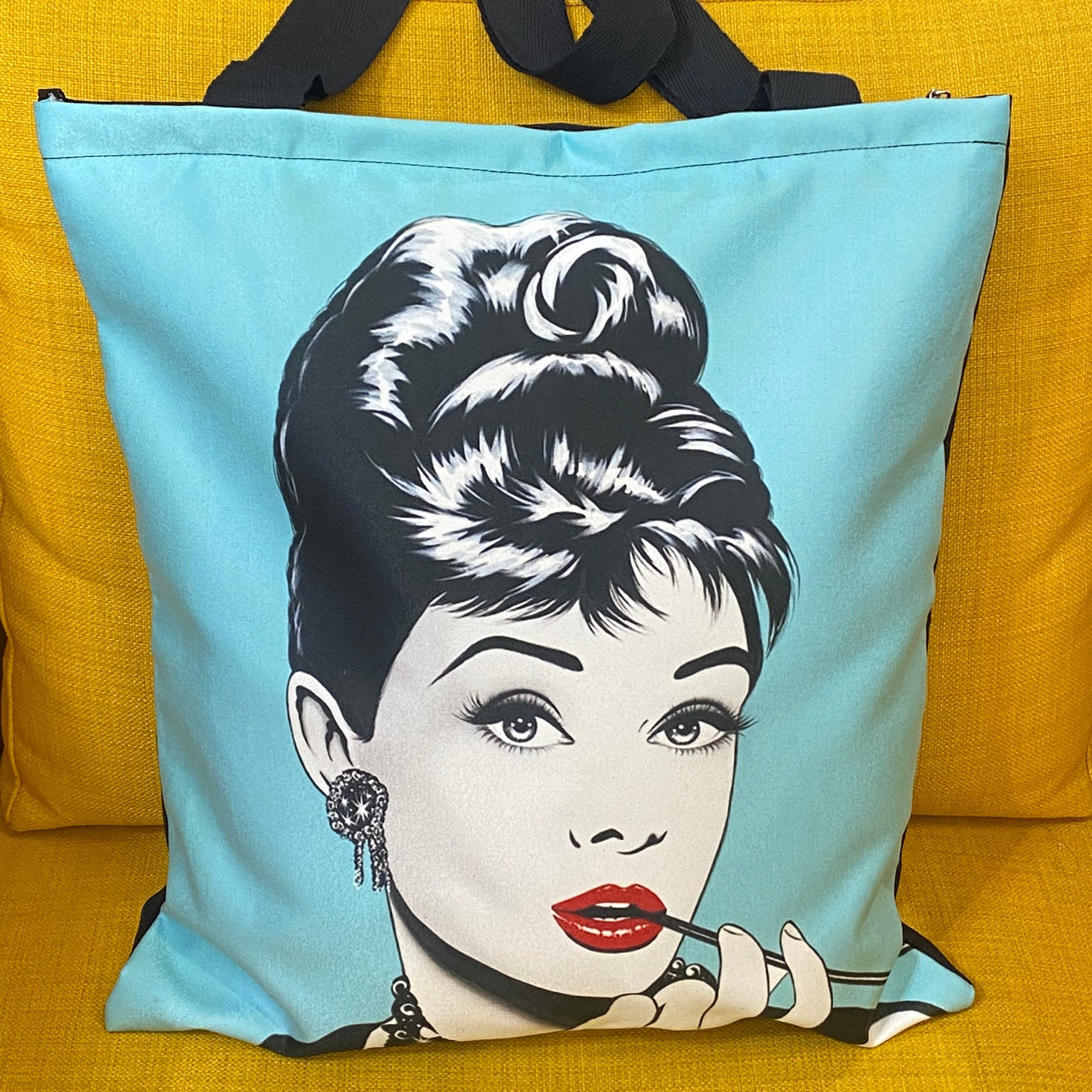 Audrey Hepburn Printed Handbag Eco Reusable High Capacity Shoulder