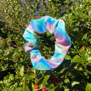 Rainbow Soft Large Scrunchie, Smooth Hair Scrunchies, Cute Handmade Hairties, Women’s Hair Accessories, Big Scrunchies, Fluffy Scrunchies