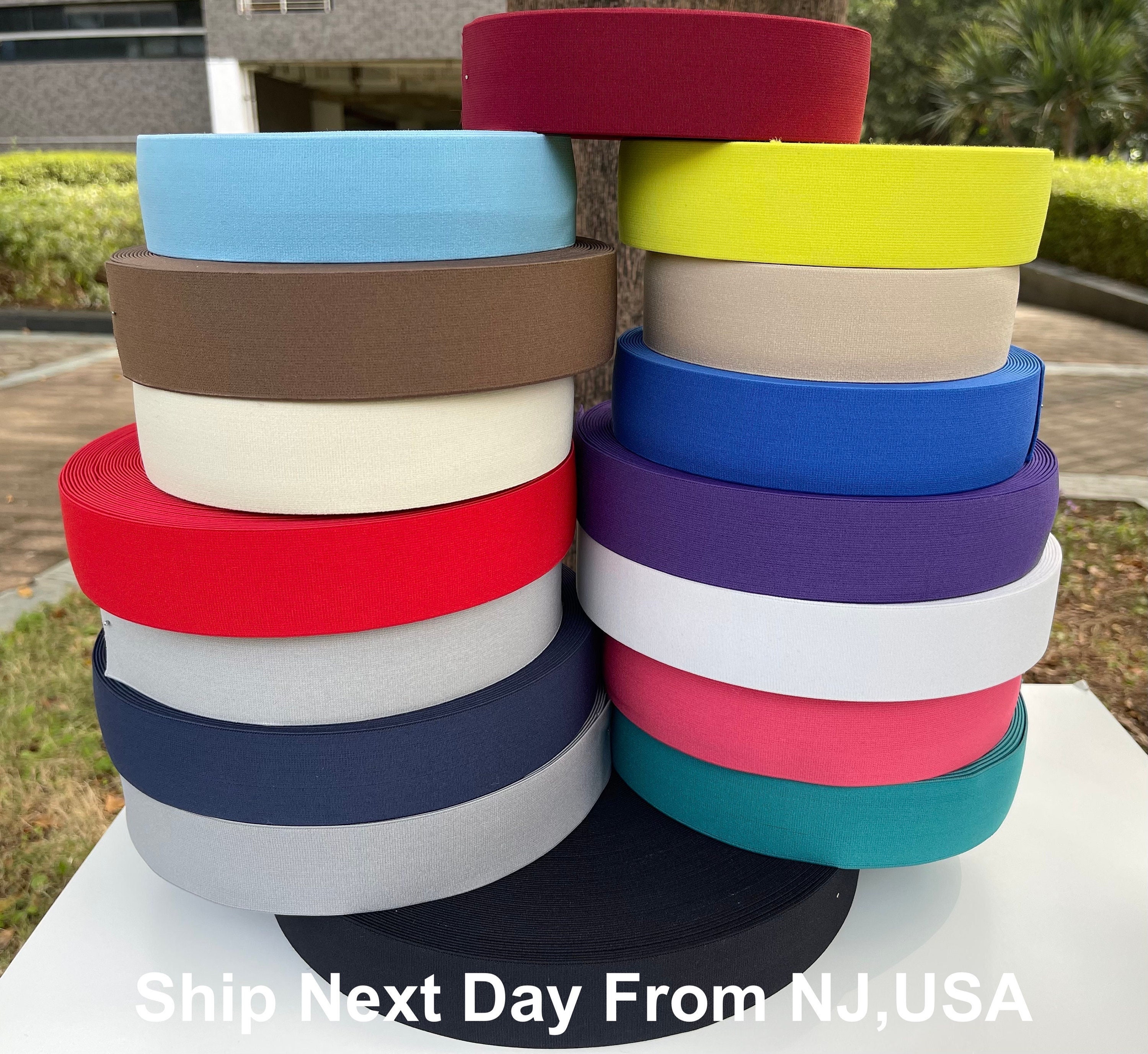 1.5 Inch 38mm Wide Elastic Band, Solid Colored Soft Plush Elastic