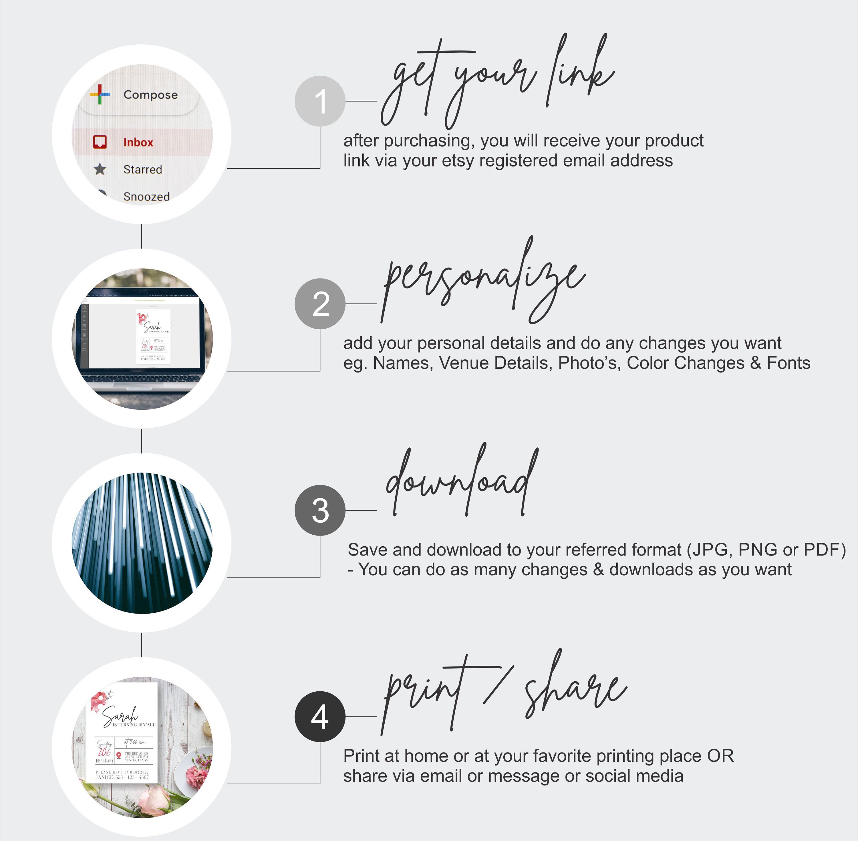 Wedding Template Bundle 35 Templates Monochrome DIY Wedding Stationary ...